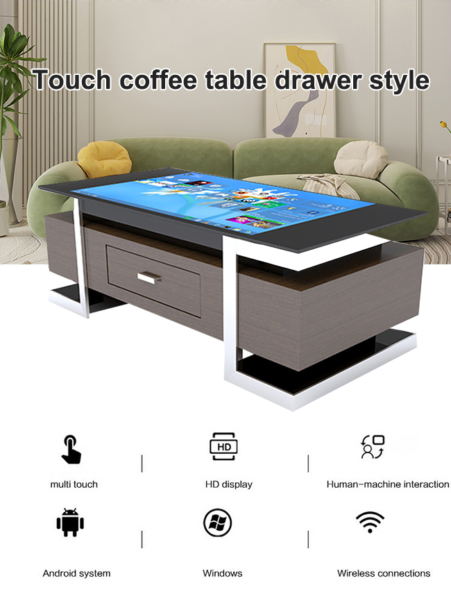 터치 커피 테이블 서랍 방식 윈도우 ＯＳ 다중 기능 LCD 실내 모니터 터치 스크린 커피 도박대