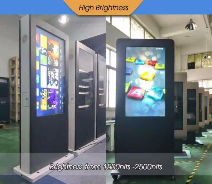 최신 접촉 기술 안드로이드 Lcd 미디어 플레이어 2000 Nits는 옥외 49 인치 공항 디지털 방식으로 간판를 감시합니다