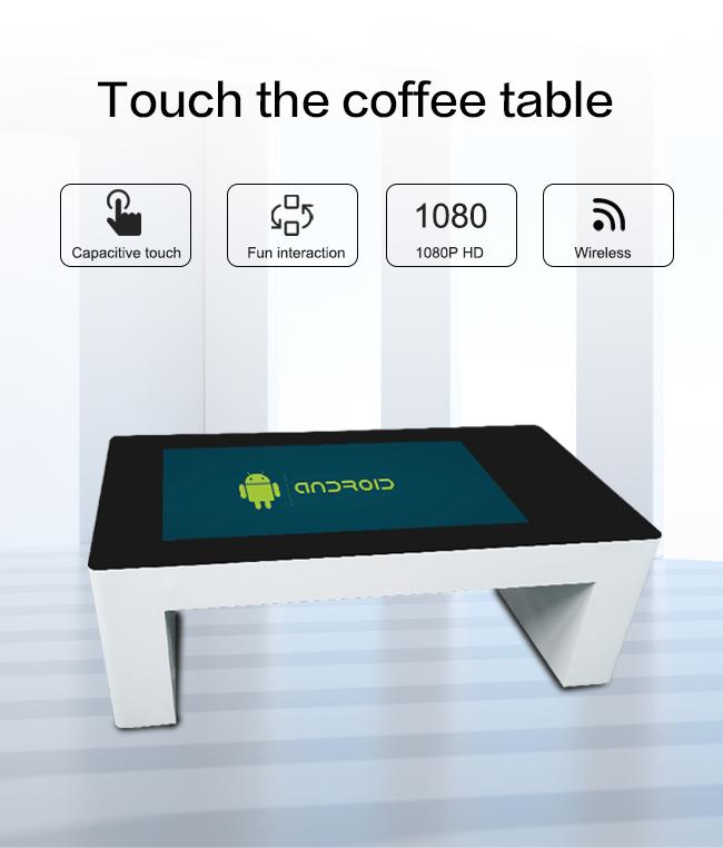 광고 방송 디스플레이를 만나기 위한 안드로이드 커피 테이블 43 인치 광고 선수 상호 작용하는 터치 테이블