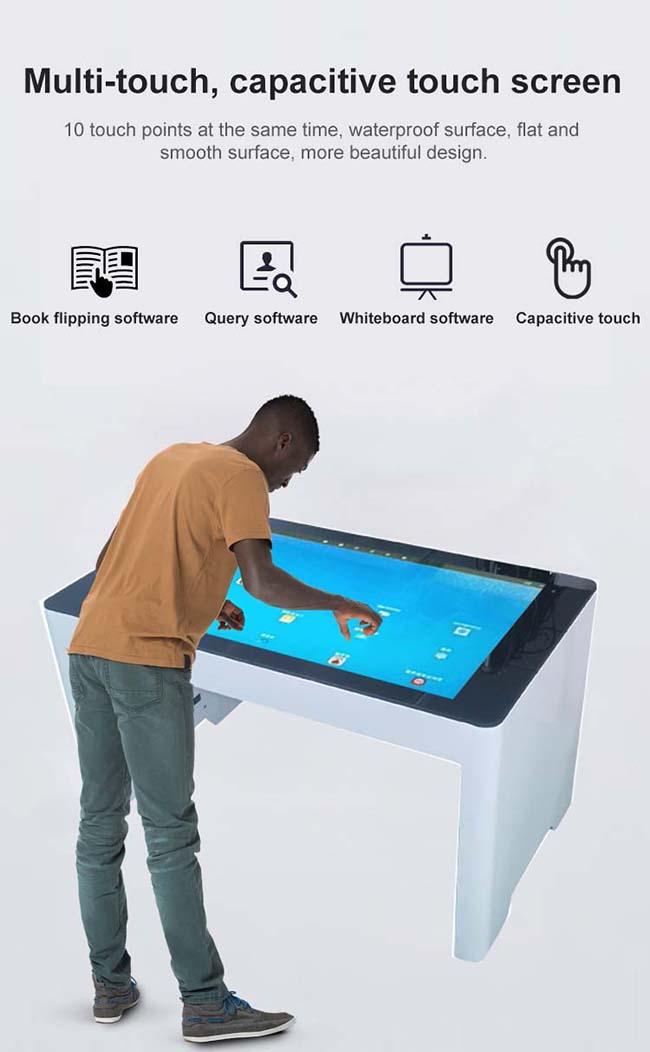 43 인치 새로운 디자인 LCD 터치스크린 디지털 티 테이블  대화식 터치 스크린