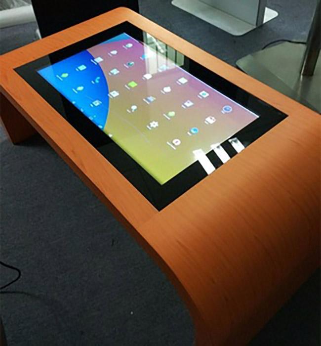 광고 방송 디스플레이 선수를 만나기 위한 터치 스크린 커피 테이블 43 인치 다중 점 전기 용량 상호 작용하는 터치 테이블