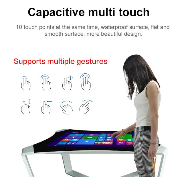 Smart Home Interactive Touch Screen Table For Capacitive Coffee Shop Advertising Kiosks Display Table