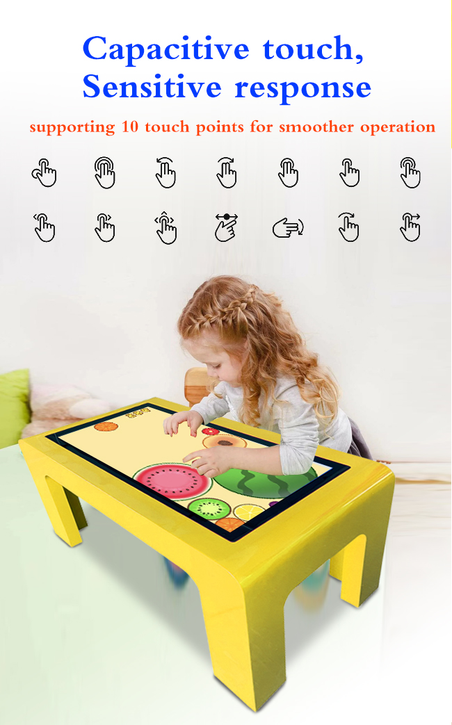 아이들을 위한 43 인치 현명한 방수  대화식 터치 스크린 커피 테이블